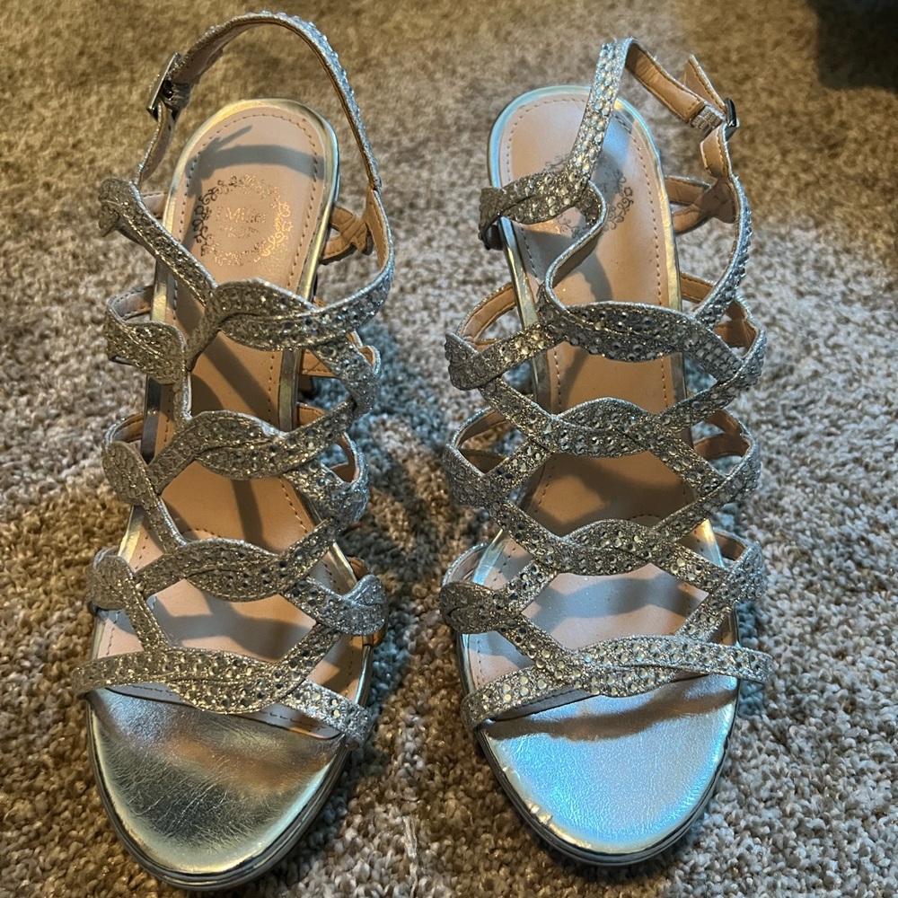 Silver Strappy Women's Sandals